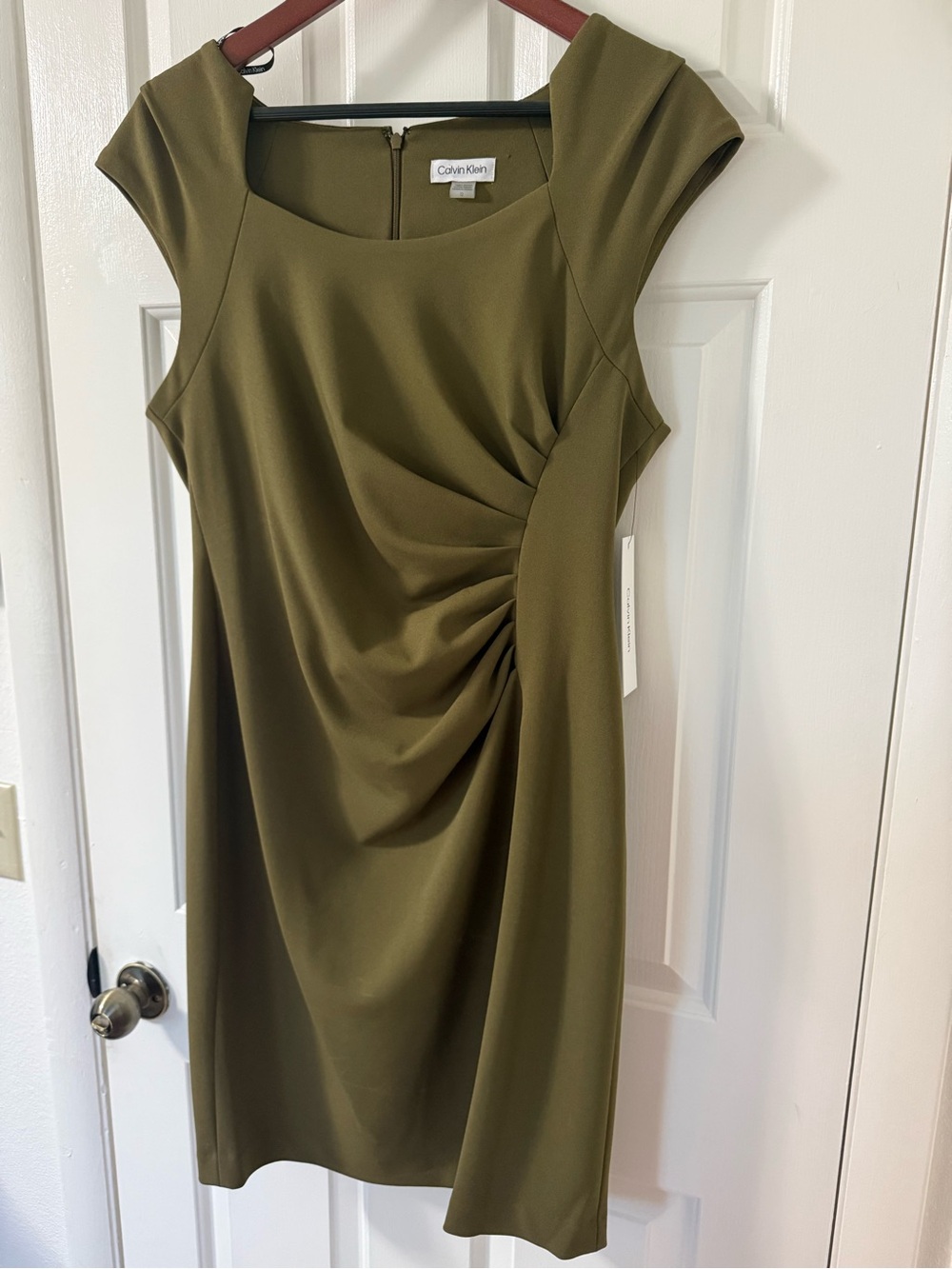NWT Calvin Klein Midi Dress Olive Green Size Large